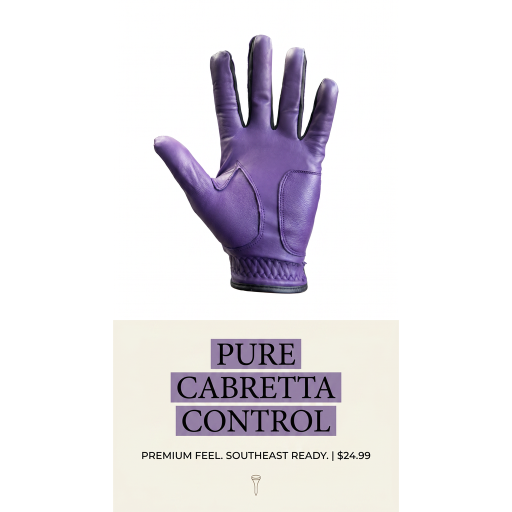 Royal Purple Gen 3 Cabretta leather golf glove, palm view
